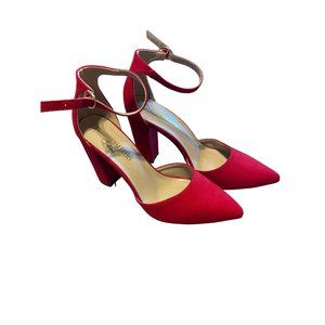 Red suede pumps 8  BoxS749